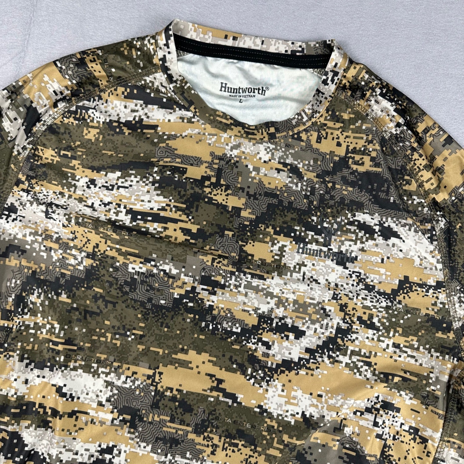Huntworth Mens Disruption Digital Camo Long Sleeve Hunting Shirt Large gallery