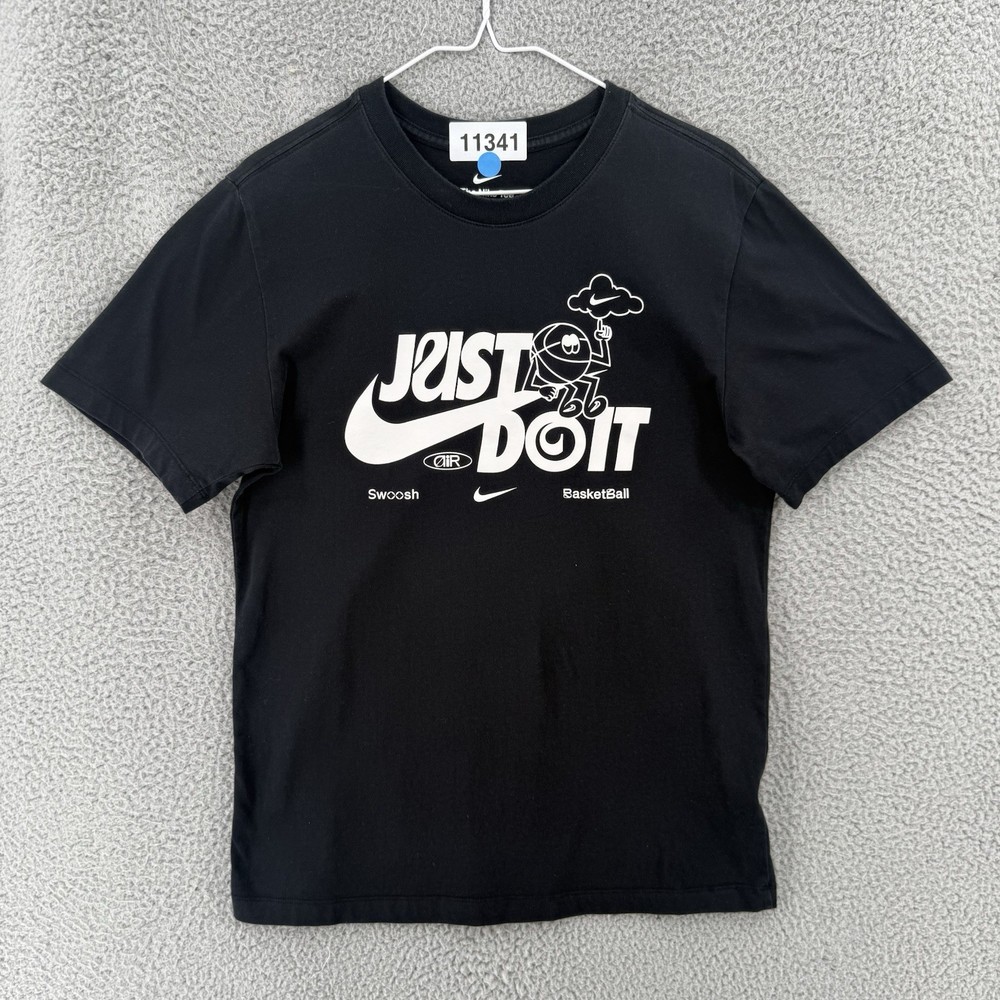 Nike Dri-Fit Tee Shirt Just Do It JDI Graphic Men’s Size Small Black White 11341
