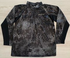 Kryptek 1/4 Zip Men’s Black/Gray Wolf Camo Lightweight Vented Jacket Sz Md