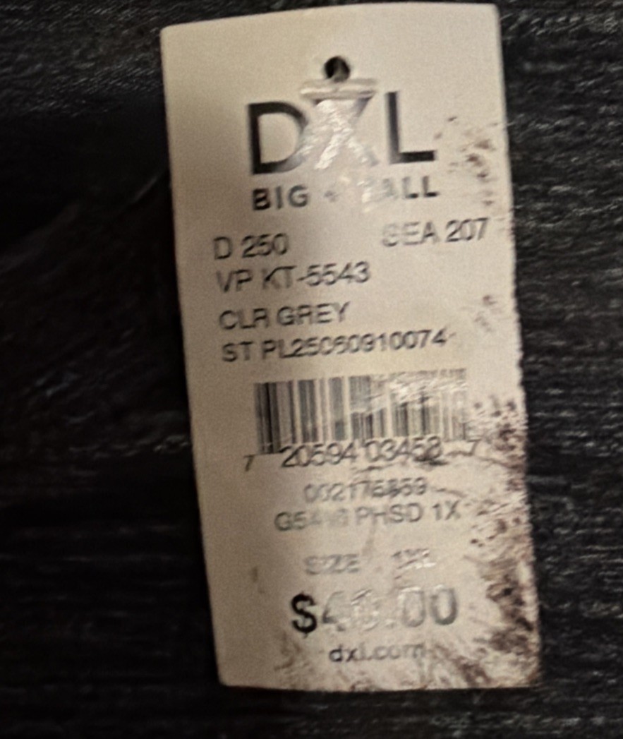 DXL HB CLEAR GRAY Men’s Pullover Long Sleeve Shirt New With Tags gallery