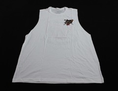 The Barbell Cartel Men’s Sleeveless Wolves Cut-Off Tank EH6 White Large