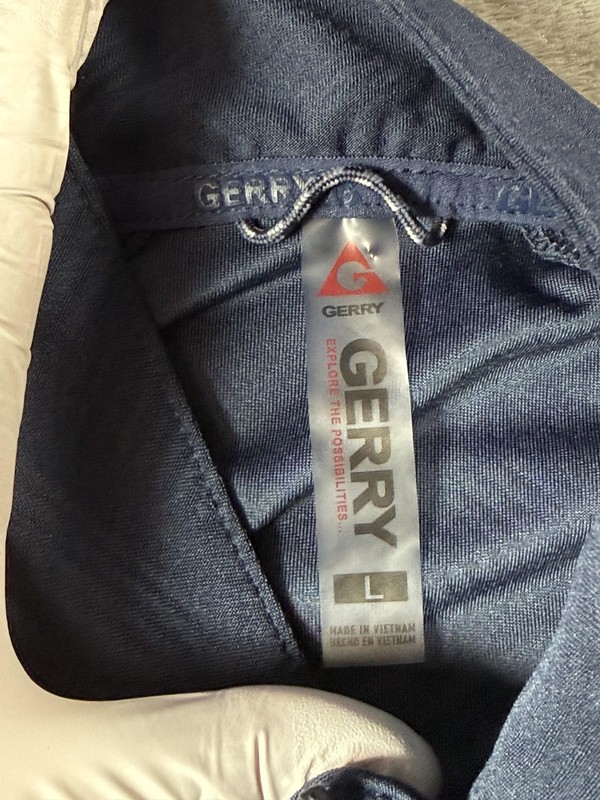 Gerry Pullover Mens Large Navy Blue Quarter Zip Performance Shirt Athletic gallery