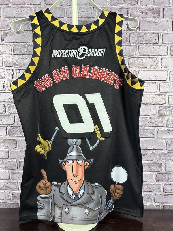 INSPECTOR GADGET BLACK Headgear Classics Basketball Jersey NWT Size S gallery