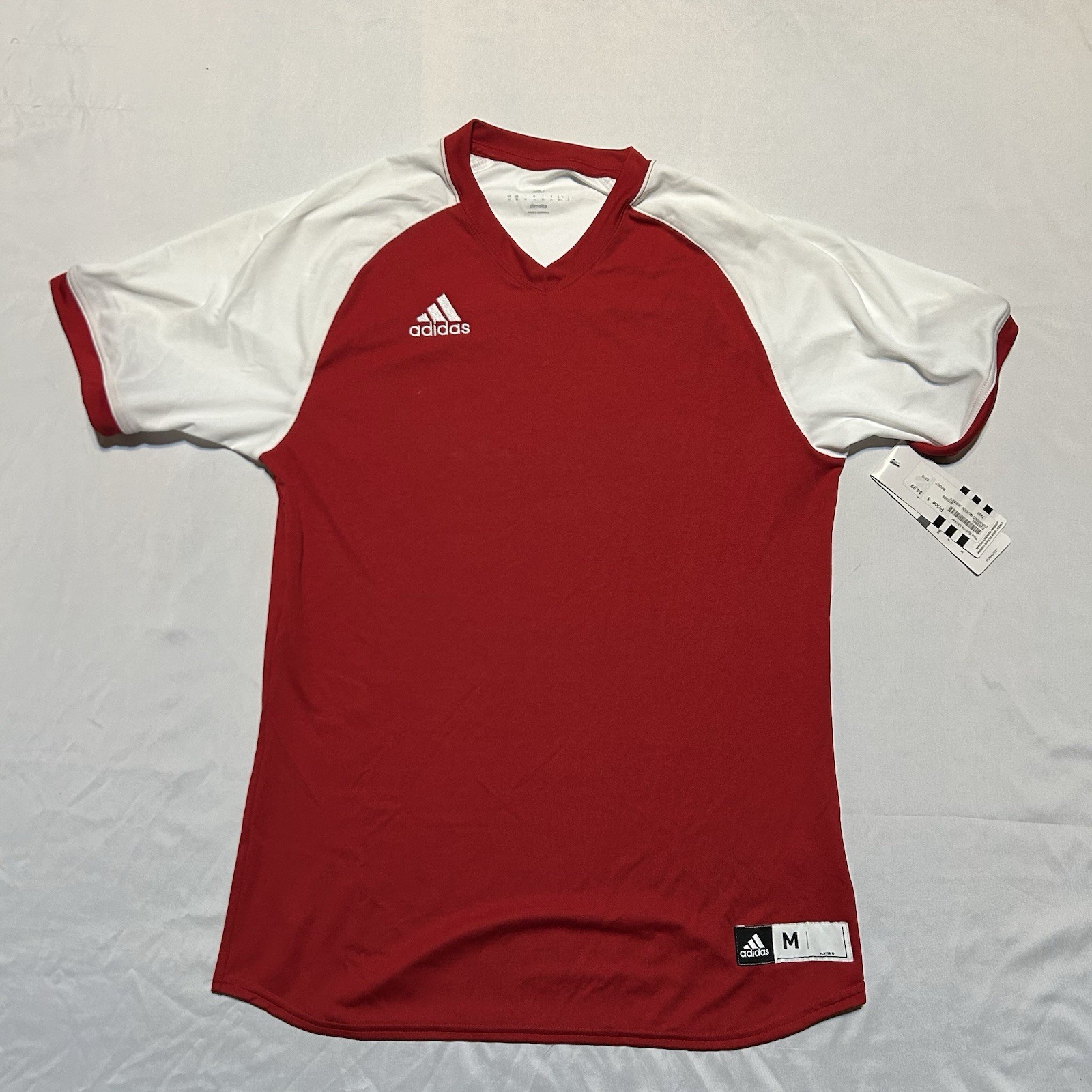 Adidas Men's Training Short Sleeve Pullover Jersey, Red/White, Size Medium gallery