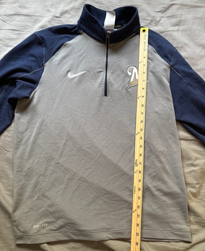 Men's Size M Milwaukee Brewers Nike Dri-Fit BSBL 1/4 Zip Baseball Pullover gallery