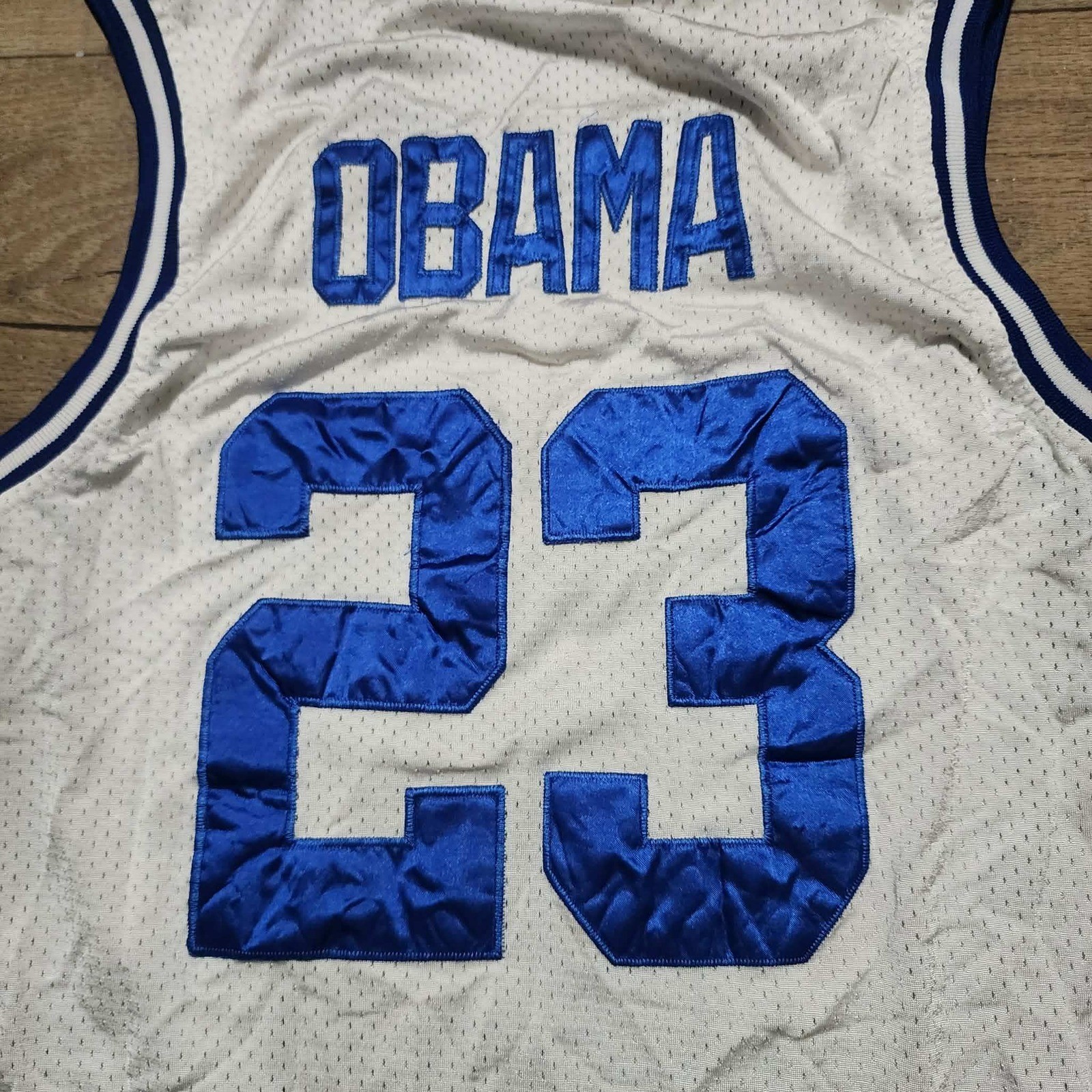 Adidas Barack Obama Punahou High School Basketball Jersey Mens Large White 23 gallery