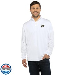 Vantage Apparel Collegiate Men’s Micro Mesh White Performance 1/4 Zip Pullove