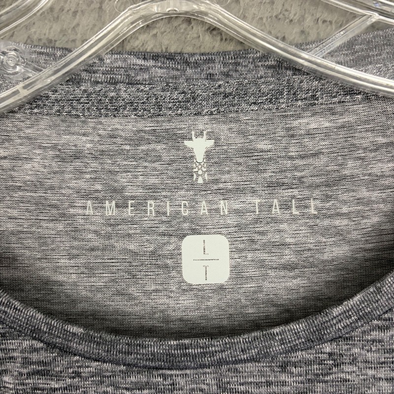 American Tall T-Shirt Mens Large Tall Gray Polyester Performance Athleisure Dad gallery