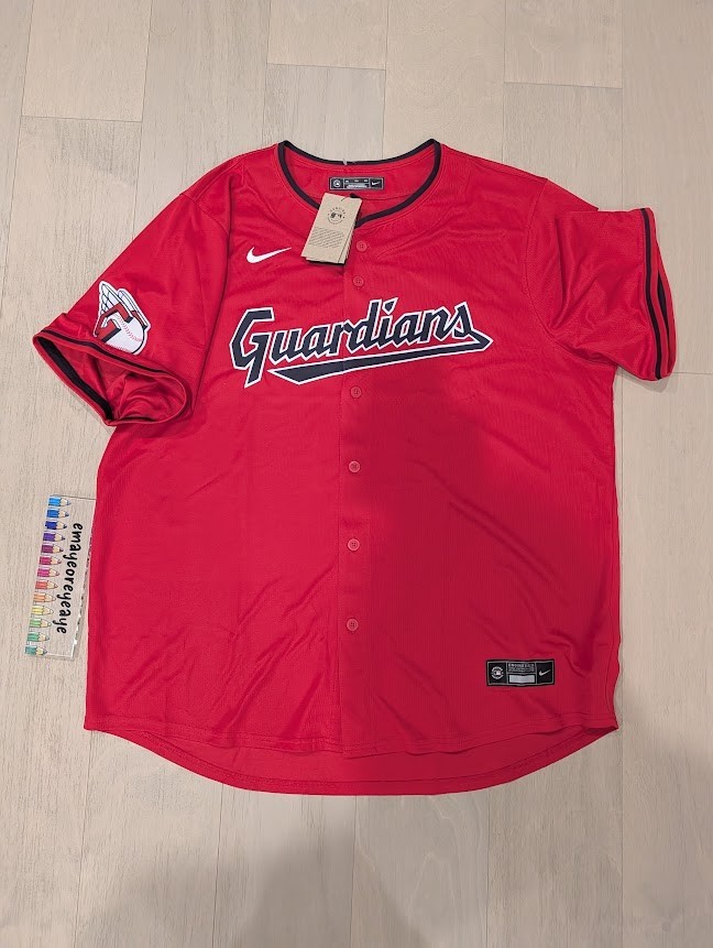 Nike Cleveland Guardians Indians Jose Ramirez #11 Red Jersey stitched XXL $175 gallery