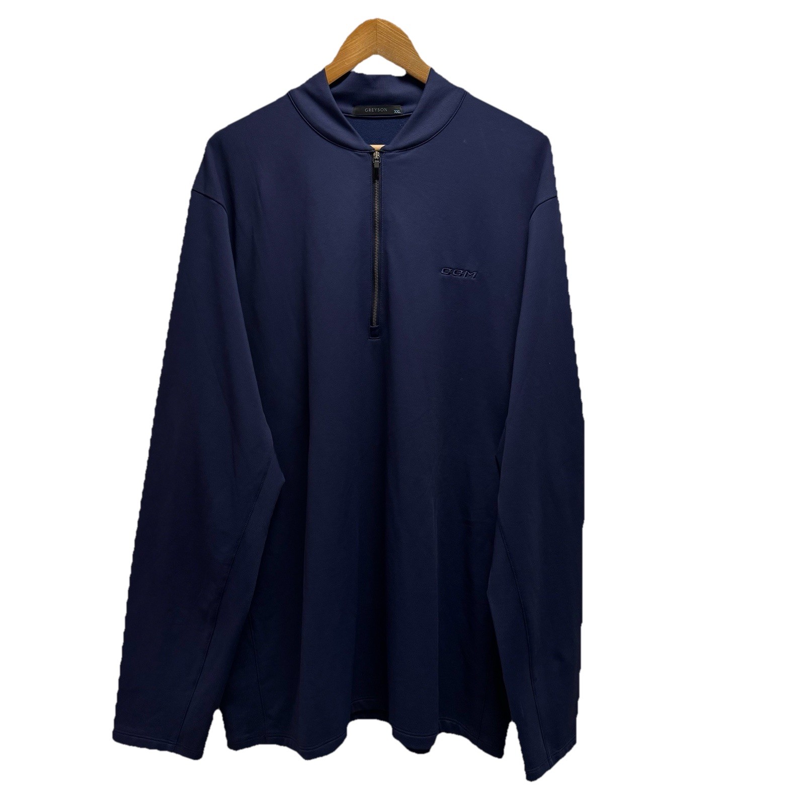 Greyson Men's Size XXL Navy Blue 1/4 Zip Performance Golf Pullover CCM Logo euc gallery
