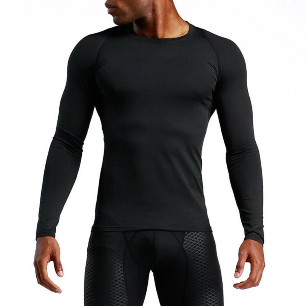 Mens Long Sleeve Compression Base Layer Undershirt Quick Dry T-Shirt Sports Tops gallery