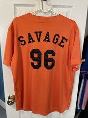 Savage Forever 21 men’s orange baseball jersey size large