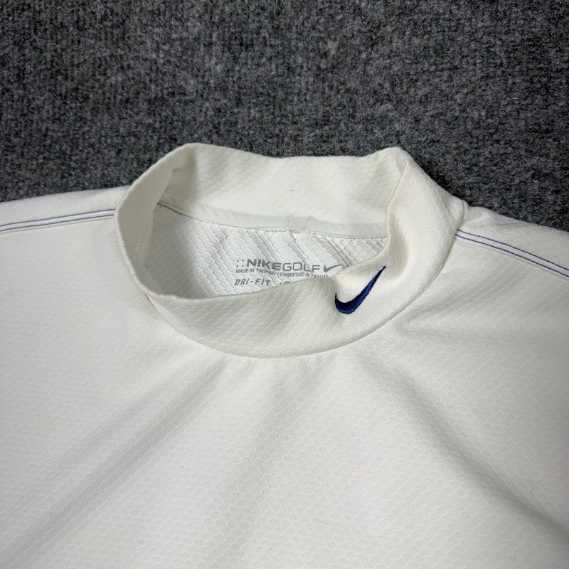 Nike Golf Dri-FIT Shirt Mens Large White Long Sleeve Mock Neck Base Layer Stain gallery