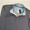 J. Crew Performance blue white stripe 1/2 zip pullover shirt mens size XL gallery
