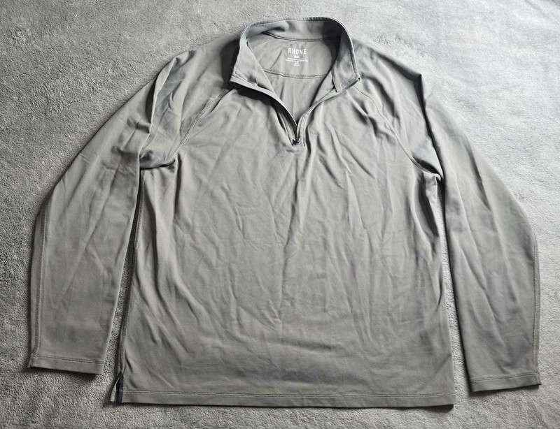 Rhone Session 1/4 Zip Pullover Mens Large Gray Retro Outdoor Performance Golf gallery