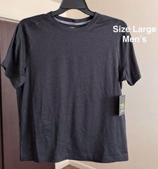 Athletic Works Men’s and Big & Tall Men’s Soft ButterCore Tee, Large, Rich Black