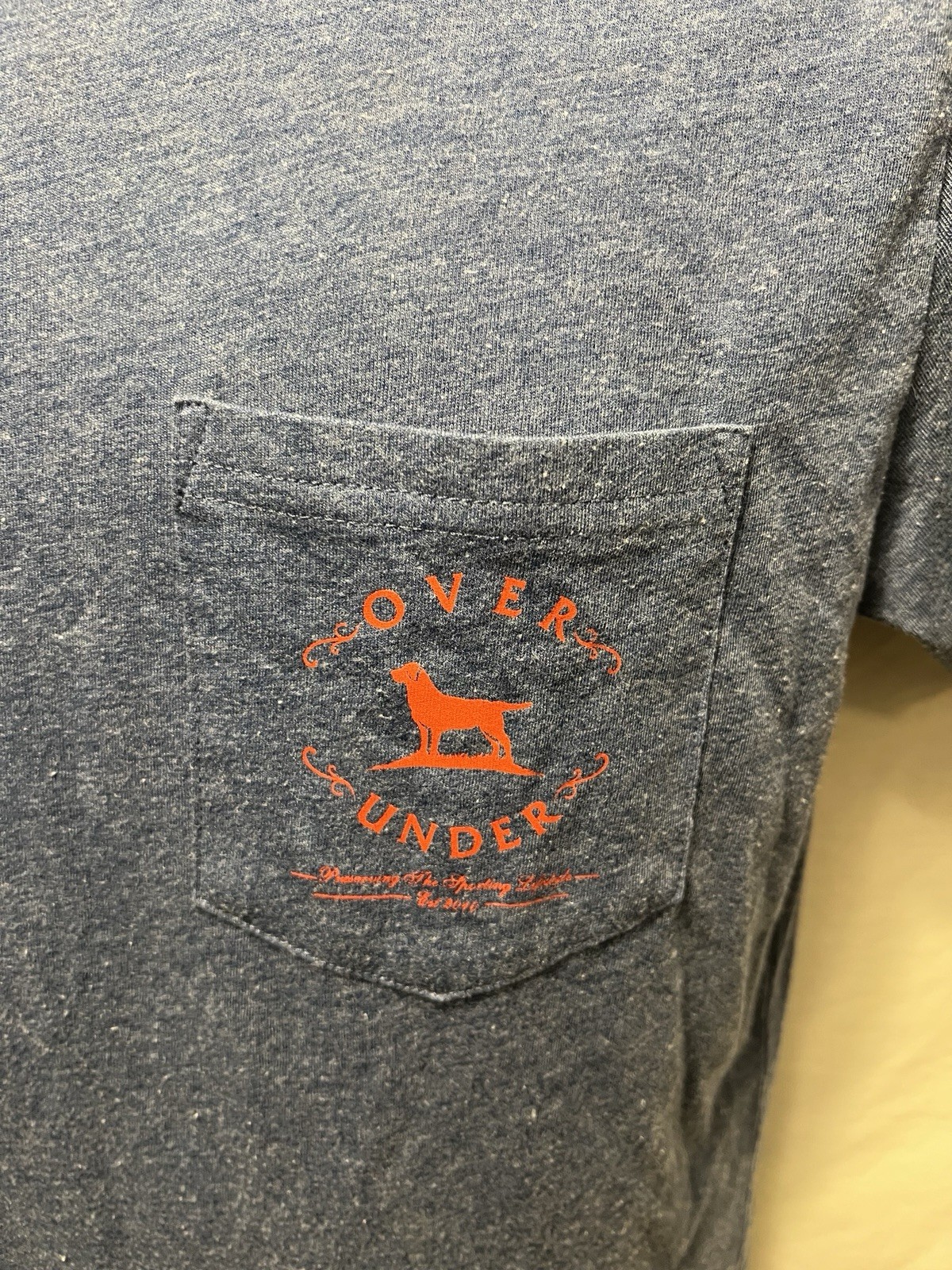 Over Under Short sleeve pocket t-shirt blue Small mens preppy hunting C6 gallery