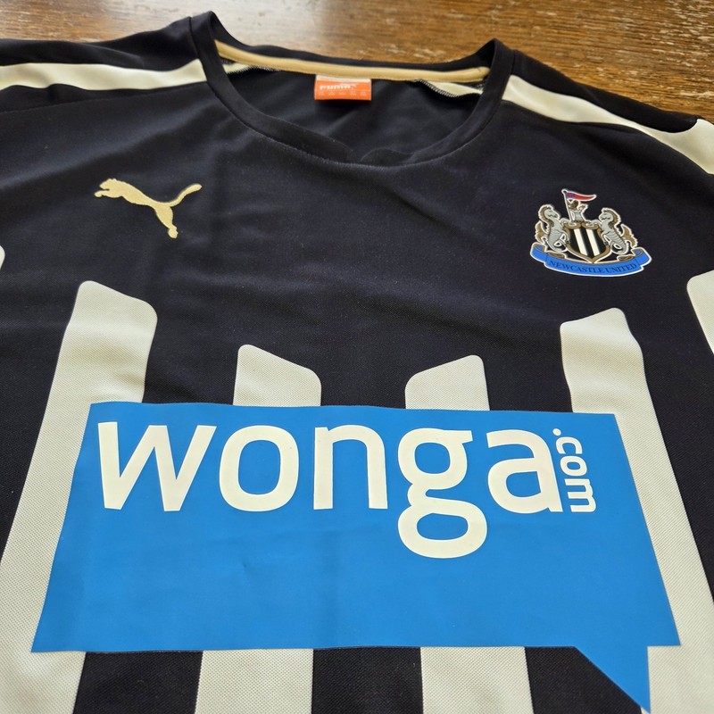 Newcastle United 2014/15 Home Jersey XXL Puma Wonga Black White EPL Soccer gallery