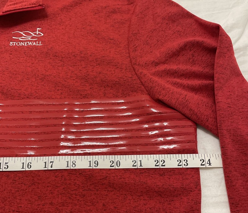 EUC! Columbia Golf Heathered Red Omni-Wick Dynamic 1/4 Zip Pullover Shirt Mens L gallery