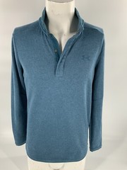Under Armour Golf Pullover M Men Bright Blue 1/4 Snap Poly Loose YGI K2-373