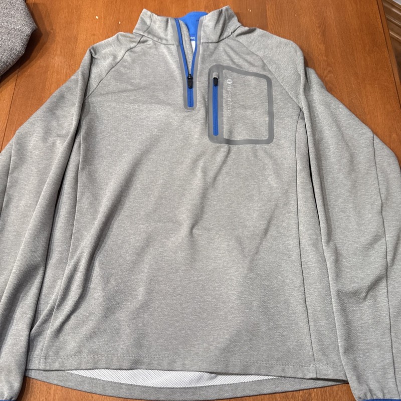 Vineyard Vines Performance 1/4 Zip Mens Medium Gray w Blue Accents Pullover gallery