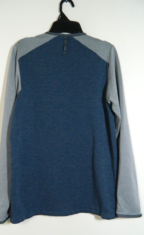 LL Bean Mens S REG Slightly Fitted Long Sleeve Crew Neck Gray/Blue Shirt 513662 gallery