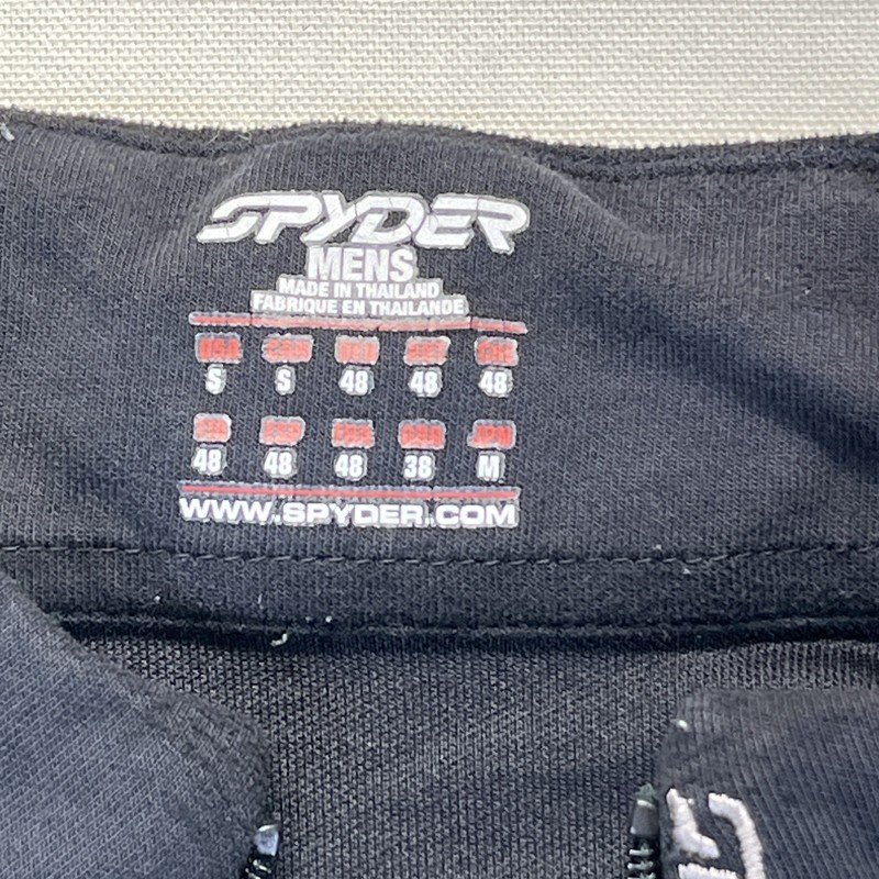 Spyder Men’s 1/4 Zip Pullover Black Long Sleeve Size S Cotton Poly Blend gallery