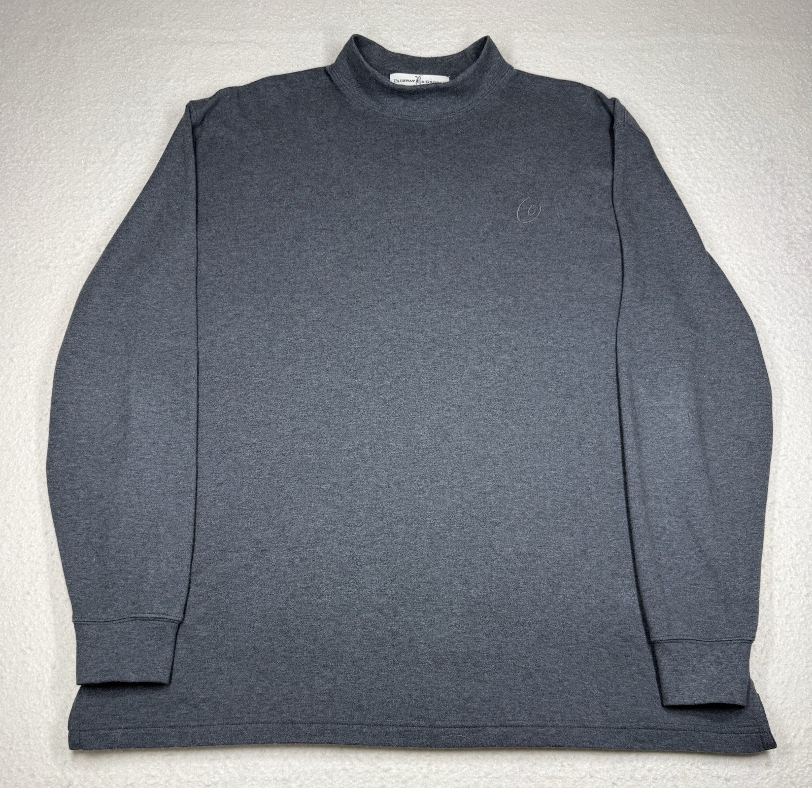Fairway & Greene Men’s Grey Long Sleeve Mock Neck Pima Golf Shirt XL gallery