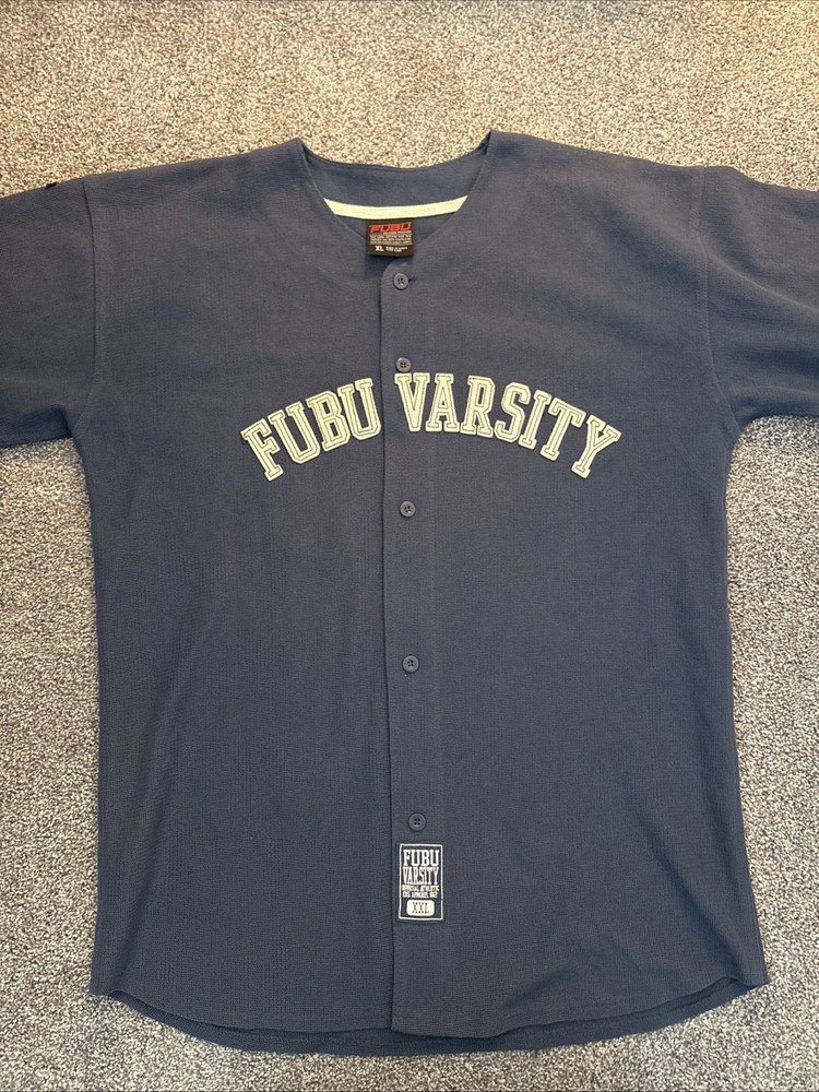 Vintage FUBU Varsity Baseball Hip-Hop Men’s Jersey Streetwear Style Size XL Y2K