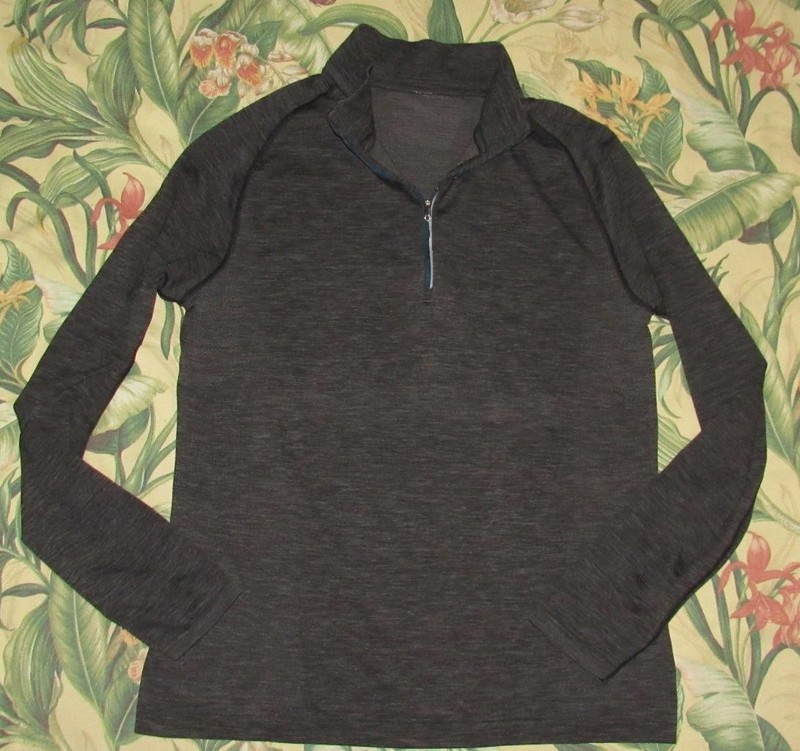 LULULEMON Black Metal Vent Tech Quarter Zip Long Sleeve Shirt Large gallery