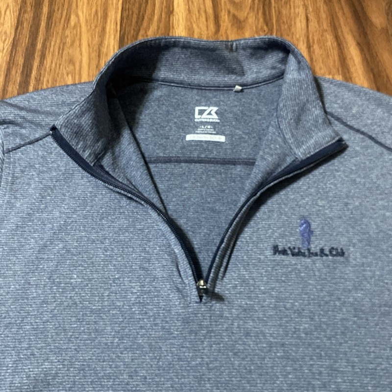 Cutter & Buck x Ponte Vedra Inn & Club Logo Pencil Striped 1/4 Zip Blue Men’s L gallery