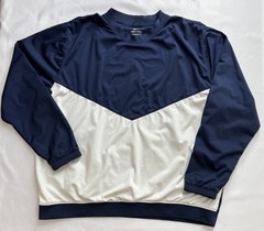 Nike Shield Crewneck Pullover XXL Navy Cream Colorblock Windbreaker Sweatshirt