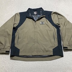 Footjoy Dryjoy Mens Large Jacket Brown Black Full Zip Windbreaker Rain L/S