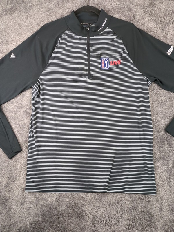 Levelwear Polo Shirt Mens Medium Performance ESPN+ PGA Tour Live Long Sleeve gallery