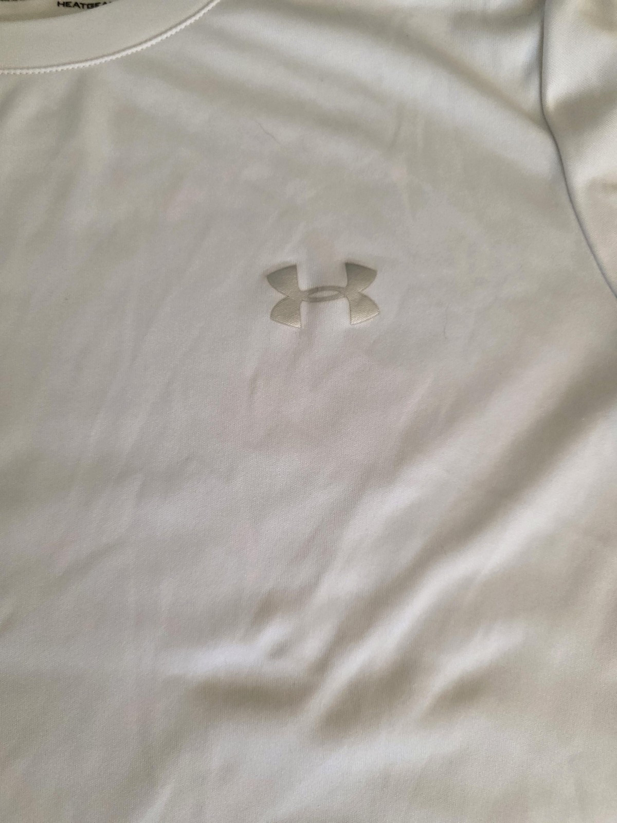 Under Armour Shirt Mens Medium White HeatGear Athletic Performance Loose Tee gallery