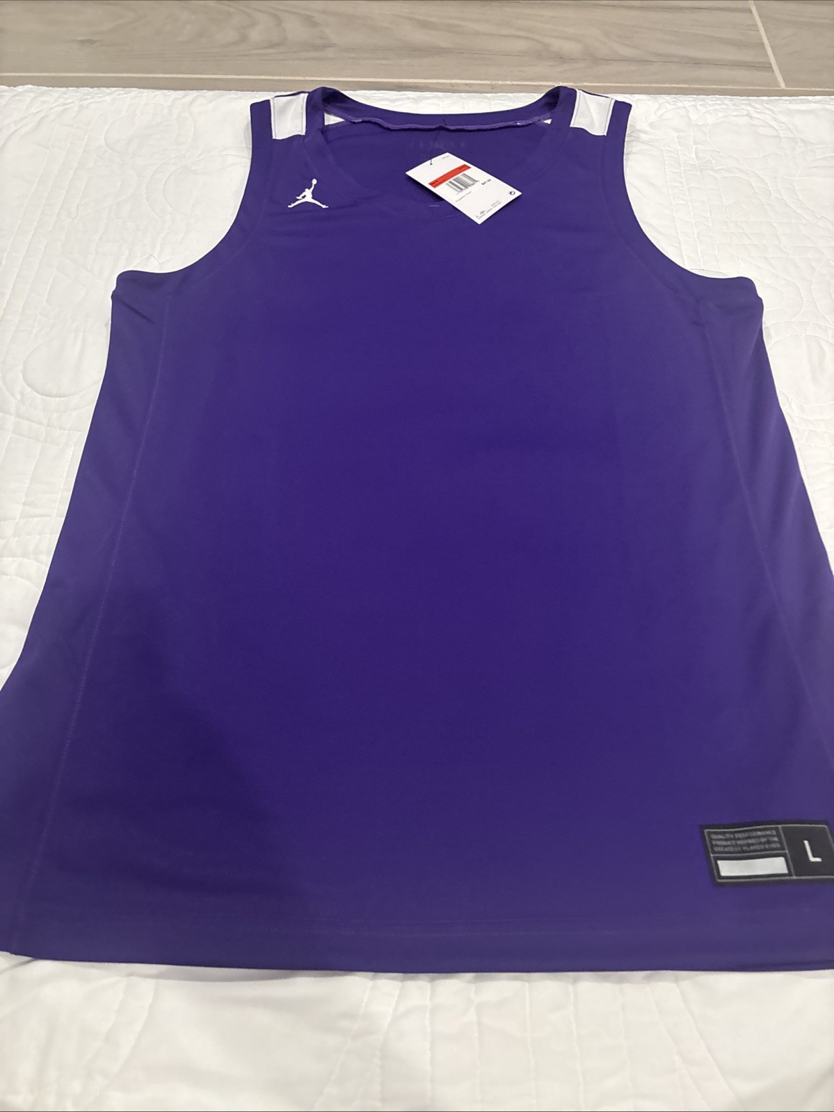 Jordan Large Stock Overtime Basketball Jersey Purple/White FQ5296-545 NWT $47 gallery