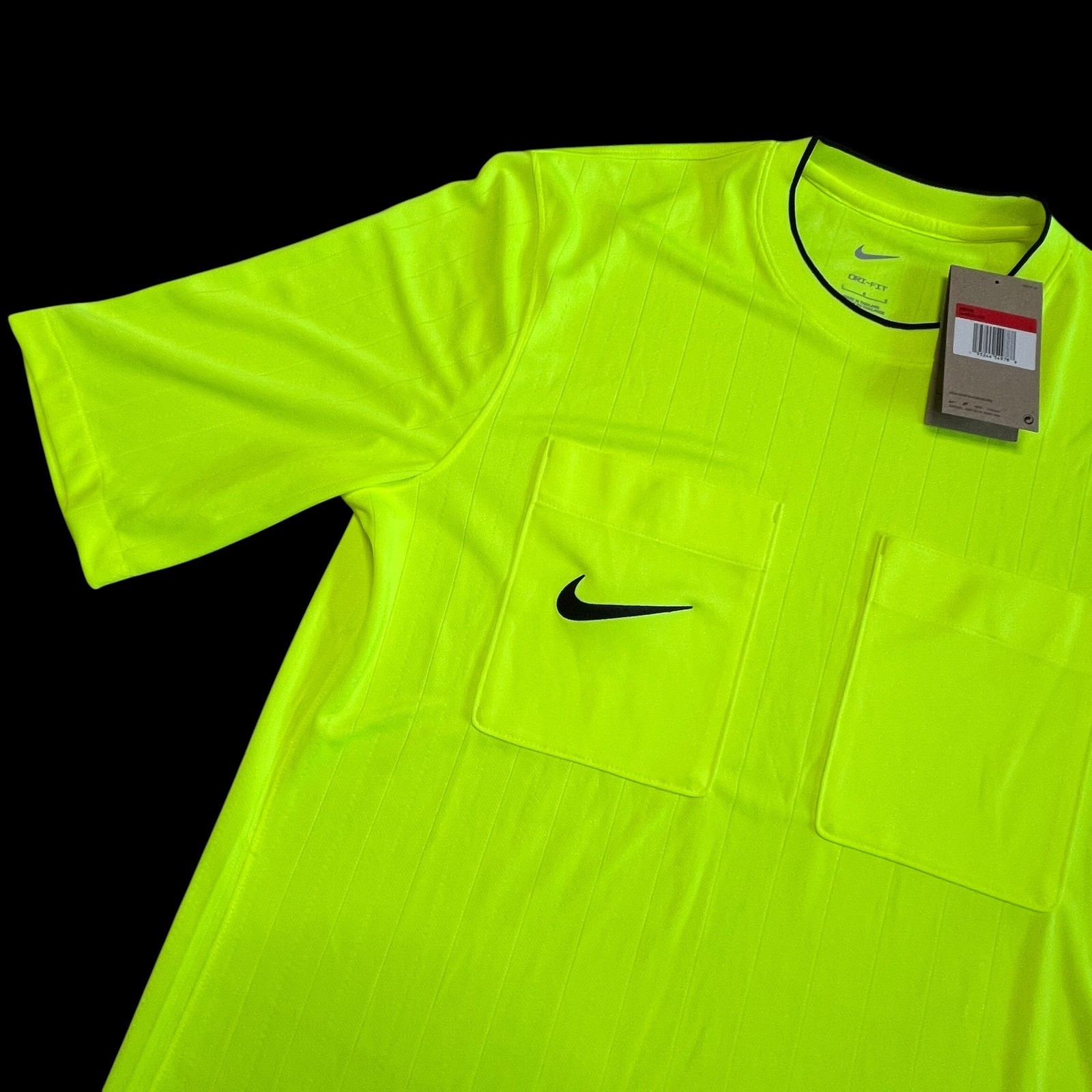 Nike Dri-Fit Football Soccer Double Pocket Referee NWT Volt Yellow Shirt Large gallery