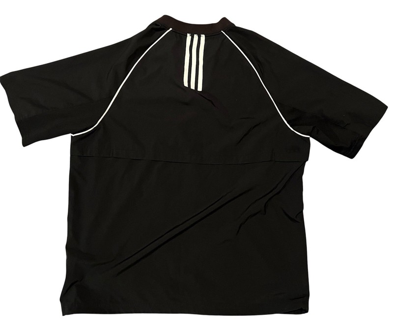 adidas Men's Solid Black 1/4 Zip Mock Neck Polo Pullover Polyester Size S gallery