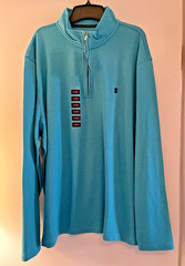 NWT IZOD Men’s 1/4 Zip Pullover Long Sleeve Size XLarge Peacock Blue