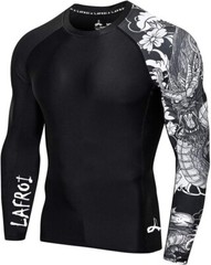 LAFROI Men’s Long Sleeve UPF 50+ Moisture Wicking Black Shirt Size Large