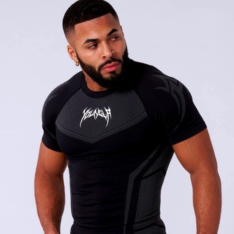 YOUNGLA (SOLD OUT) - 4041 - WARRIOR COMPRESSION TEES - BLACK - SIZE SMALL gallery