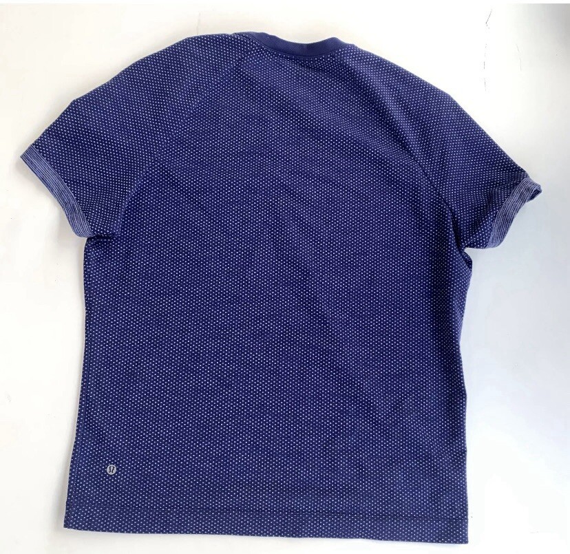 Lululemon Mens L ? Blue Thick Roll Out Crew Hero Short Sleeve Shirt Stretch gallery