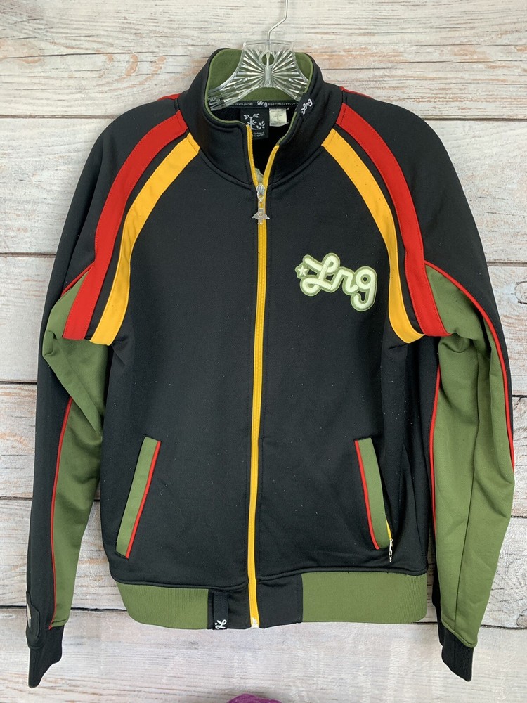 LNG Clothing and Equipment Mens S Jacket, EUC Black, Yellow, Red, Green