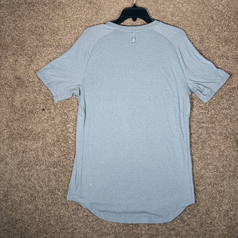 Lululemon Mens Metal Vent Tech Short Sleeve Shirt Blue Gray Heathered 2.0 L gallery