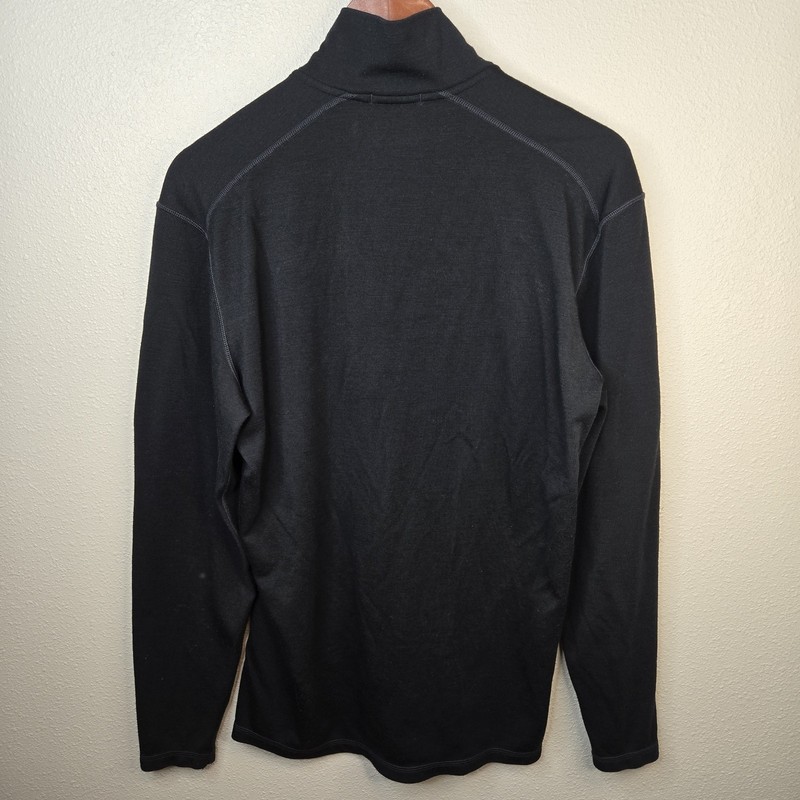 SMARTWOOL Merino 250 1/4 Zip Pullover Shirt Top Base Layer Black Men's L Hiking gallery