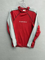NRS Hydrosilk Shirt Mens Large Red White UV Protection Rash Guard Hydro Silk