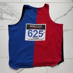 Vintage 1990s 90s Nautica Competition Triathlon Tank Tap Blue Red Size L