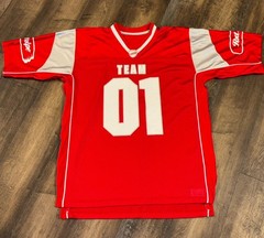 Vtg Red Stripe Beer Team Football Jersey Mens XL Jamaica Y2K NFL Breweriana EUC