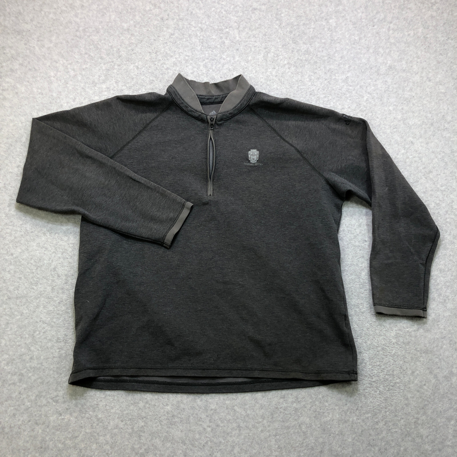 Adidas Pullover men's Extra Large Grey Quarter Zip Golf Performance Logo Sweater gallery