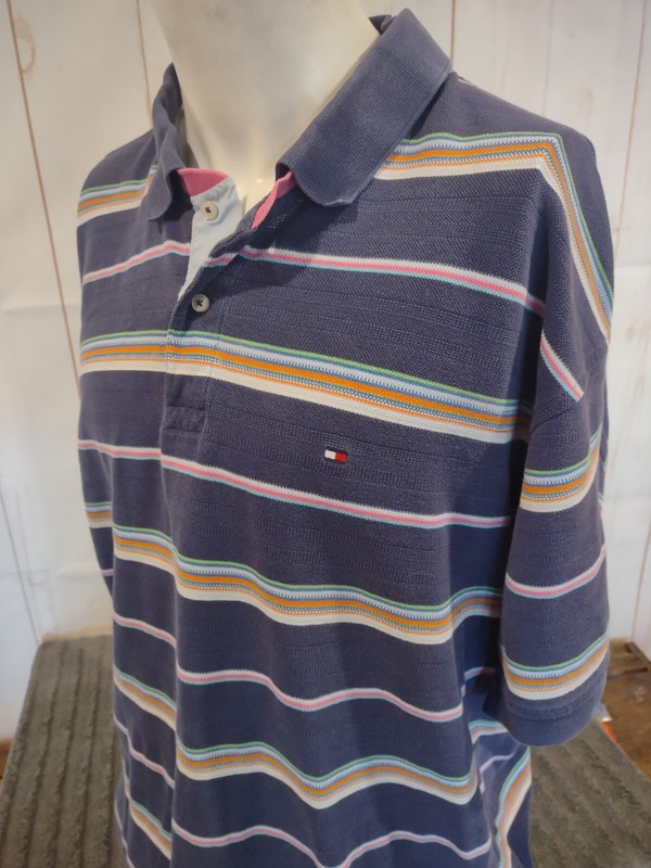Tommy Hilfiger Multi colored Men's Polo short sleeve shirt pinks purples whites gallery